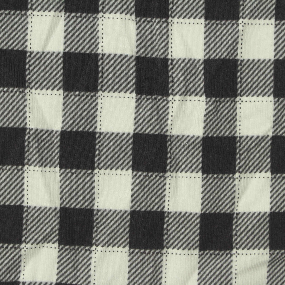 Black Bold-Check Jersey Knit, Cotton-Tencel Lyocell
