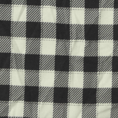 Black Bold-Check Jersey Knit, Cotton-Tencel Lyocell