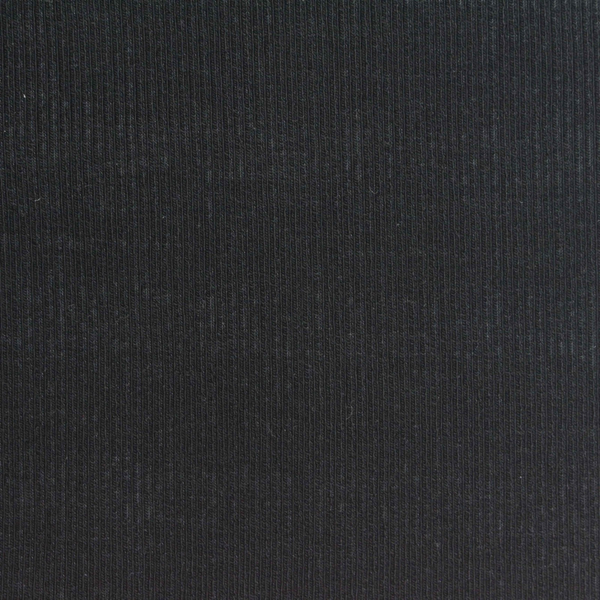 Cotton Stretch Rib Knit Fabric, 280 gsm, 130 cm — Black