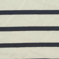 Navy Horizontal-Stripe Jersey Knit, Cotton, 139 gsm