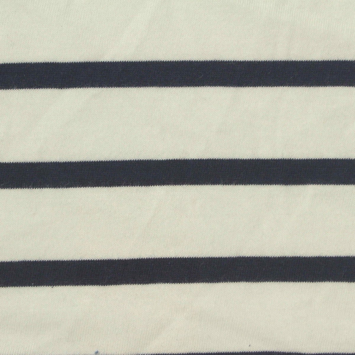 Navy Horizontal-Stripe Jersey Knit, Cotton, 139 gsm