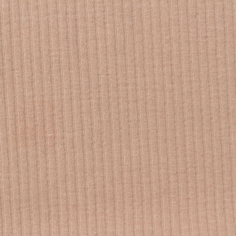 Cotton Polyester Stretch Rib Knit Fabric, 270 gsm, 170 cm — Beige