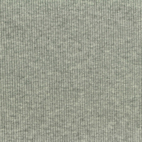 Cotton Stretch Rib Knit Fabric, 320 gsm, 115 cm — Grey