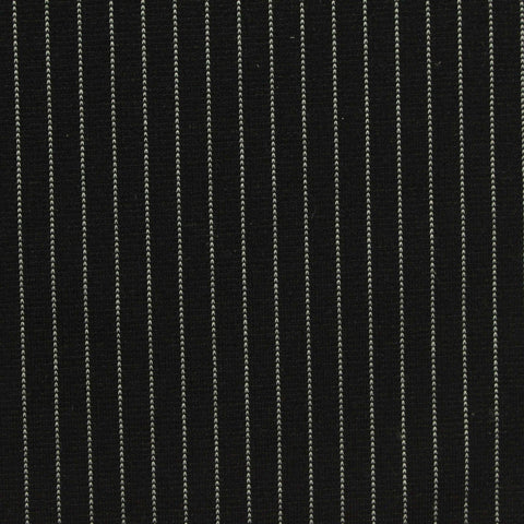 Black Vertical-Pinstripe Ponte Knit, Polyester