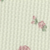 Pink Roses Waffle Knit, Poly-Cotton — texture