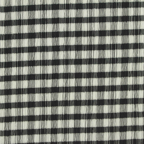 Plaid Polyester Stretch Crepe Fabric, 120 gsm, 160 cm — Multi