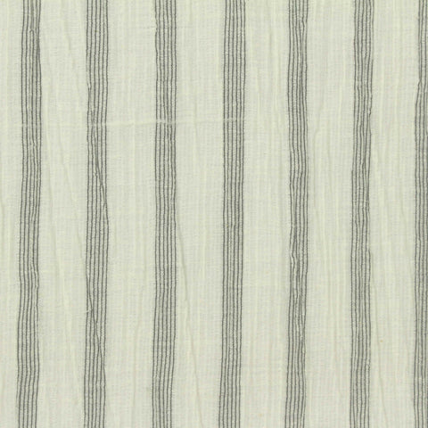 Dark Grey Vertical-Stripe Crepe, Cotton-Poly