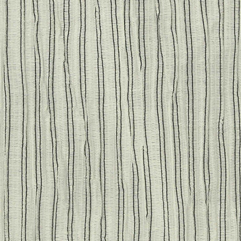 Cream Vertical-Stripe Crepe, Cotton-Poly
