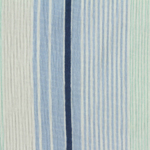 Blue Vertical-Stripe Crepe, Polyester, 180 gsm