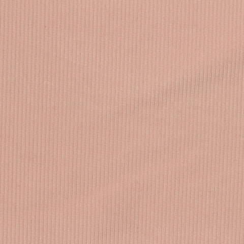 Polyester Viscose Stretch Rib Knit Fabric, 260 gsm, 140 cm — Pink