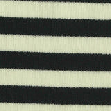 Black Horizontal-Stripe Rib Knit, Modal-Acrylic — texture