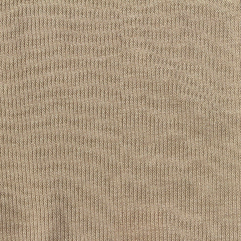 Polyester Viscose Stretch Rib Knit Fabric, 250 gsm, 109 cm — Khaki