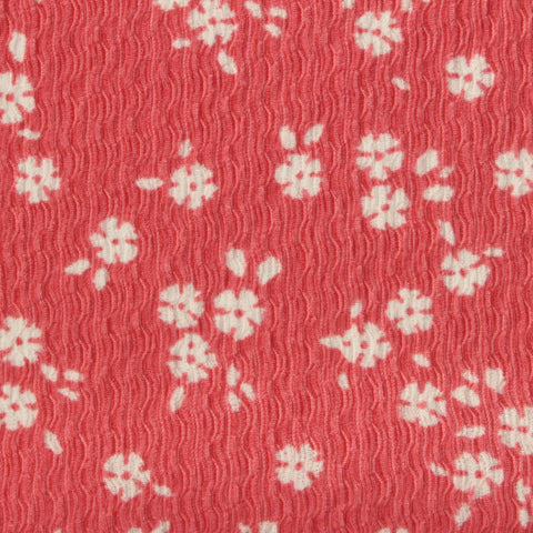 White Floral Crepe, Polyester, 160 gsm, 156 cm