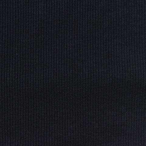 Cotton Polyester Stretch Rib Knit Fabric, 370 gsm, 128 cm — Navy