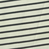 Black Horizontal-Stripe French Terry, Poly-Viscose