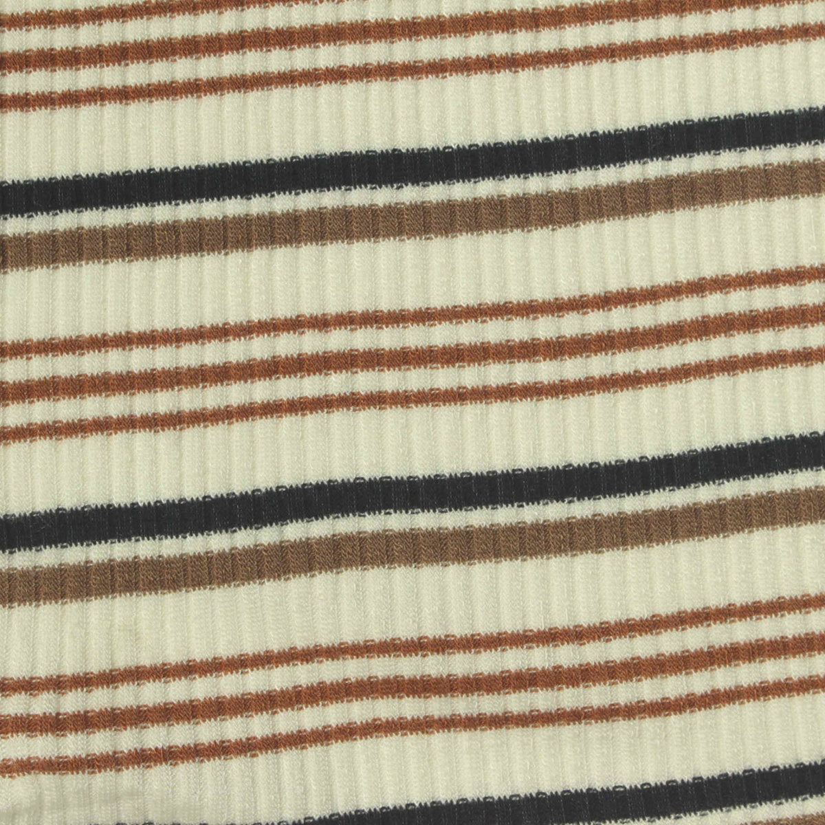 Off-White Horizontal-Stripe Rib Knit, Viscose, 230 gsm