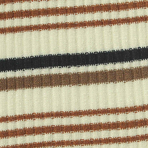 Off-White Horizontal-Stripe Rib Knit, Viscose, 230 gsm