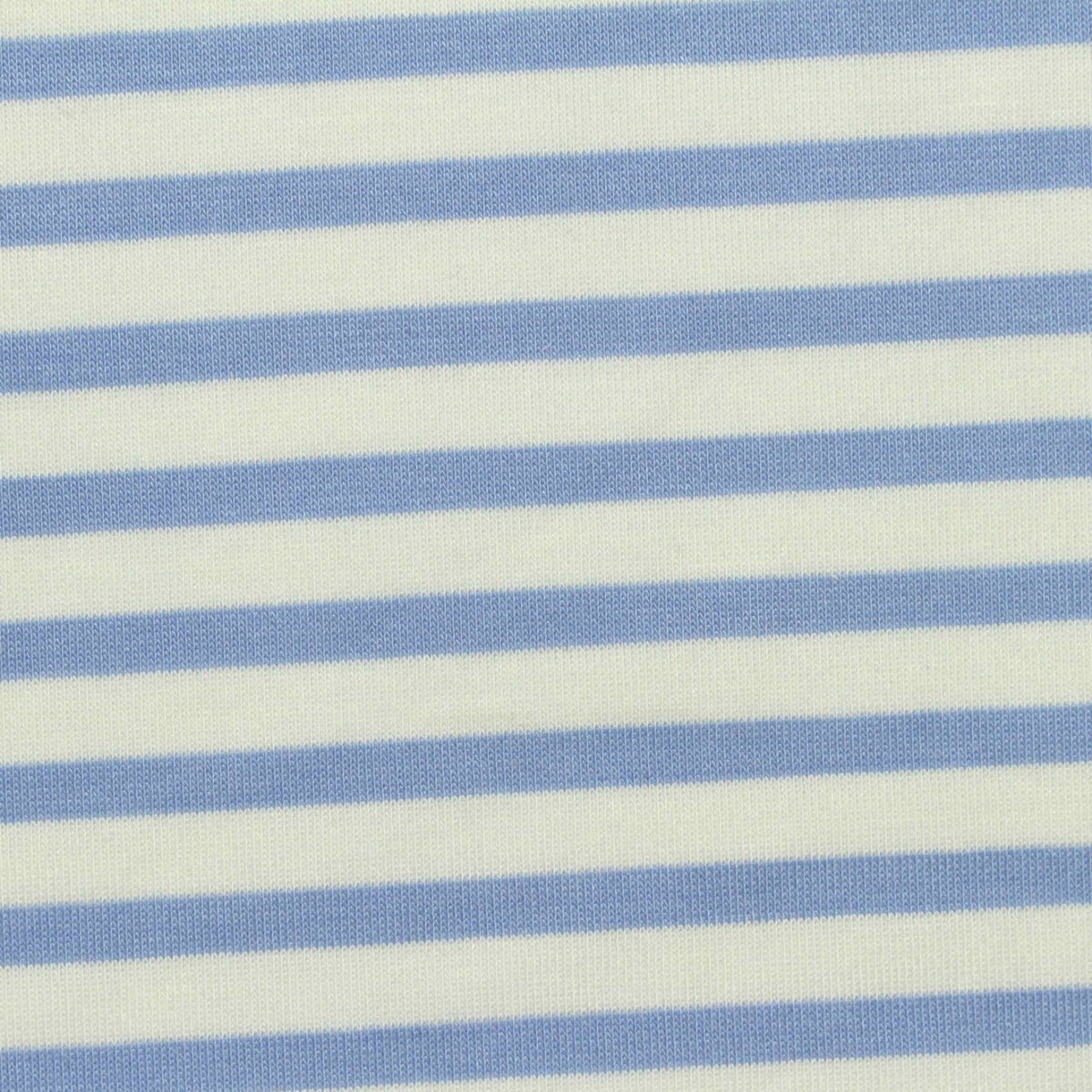 Light Blue Horizontal-Stripe Scuba Knit, Viscose-Poly