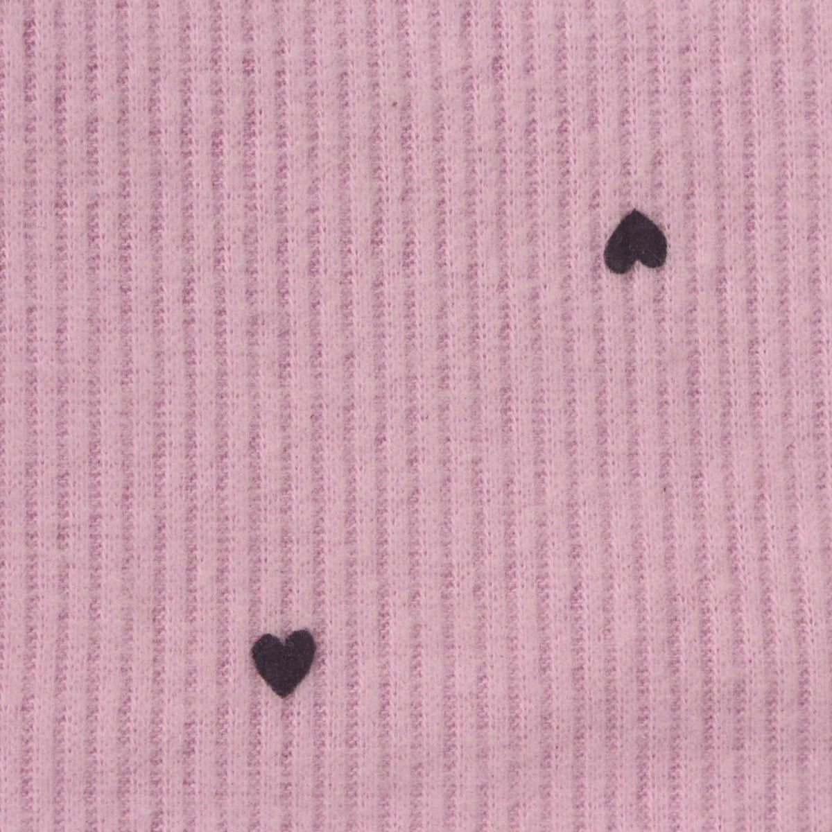 Dark Grey Hearts Rib Knit, Polyester