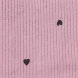 Dark Grey Hearts Rib Knit, Polyester