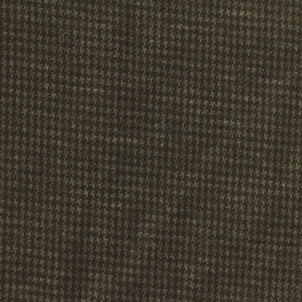 Dark Brown Check Interlock Knit, Cotton-Poly