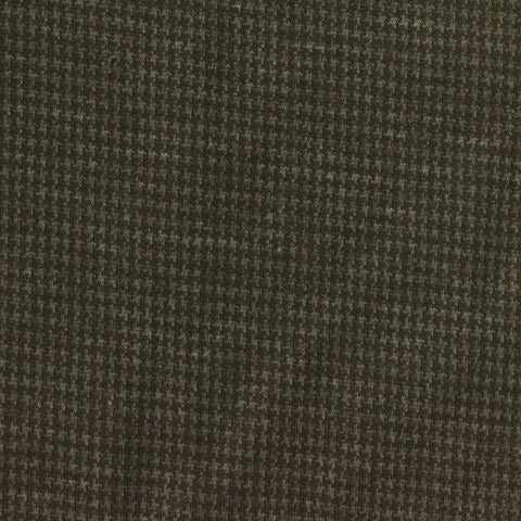 Dark Brown Check Interlock Knit, Cotton-Poly