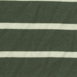 Green Horizontal-Stripe Rib Knit, Cotton-Poly