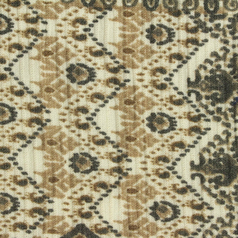 Cream Geometric Rib Knit, Poly-Viscose