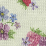 Red Flowers Waffle Knit, Cotton — texture