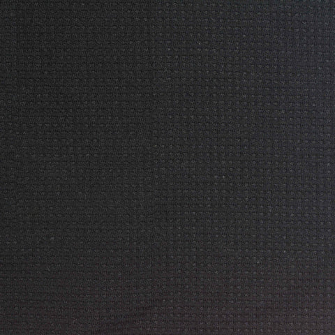 Polyester Viscose Stretch Waffle Knit Fabric, 235 gsm, 165 cm — Black