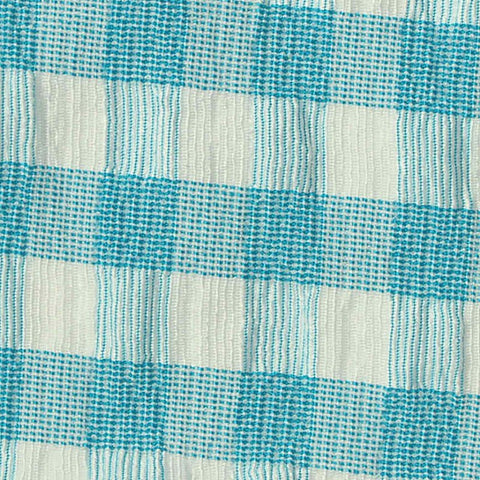 Light Blue Gingham Crepe, Polyester
