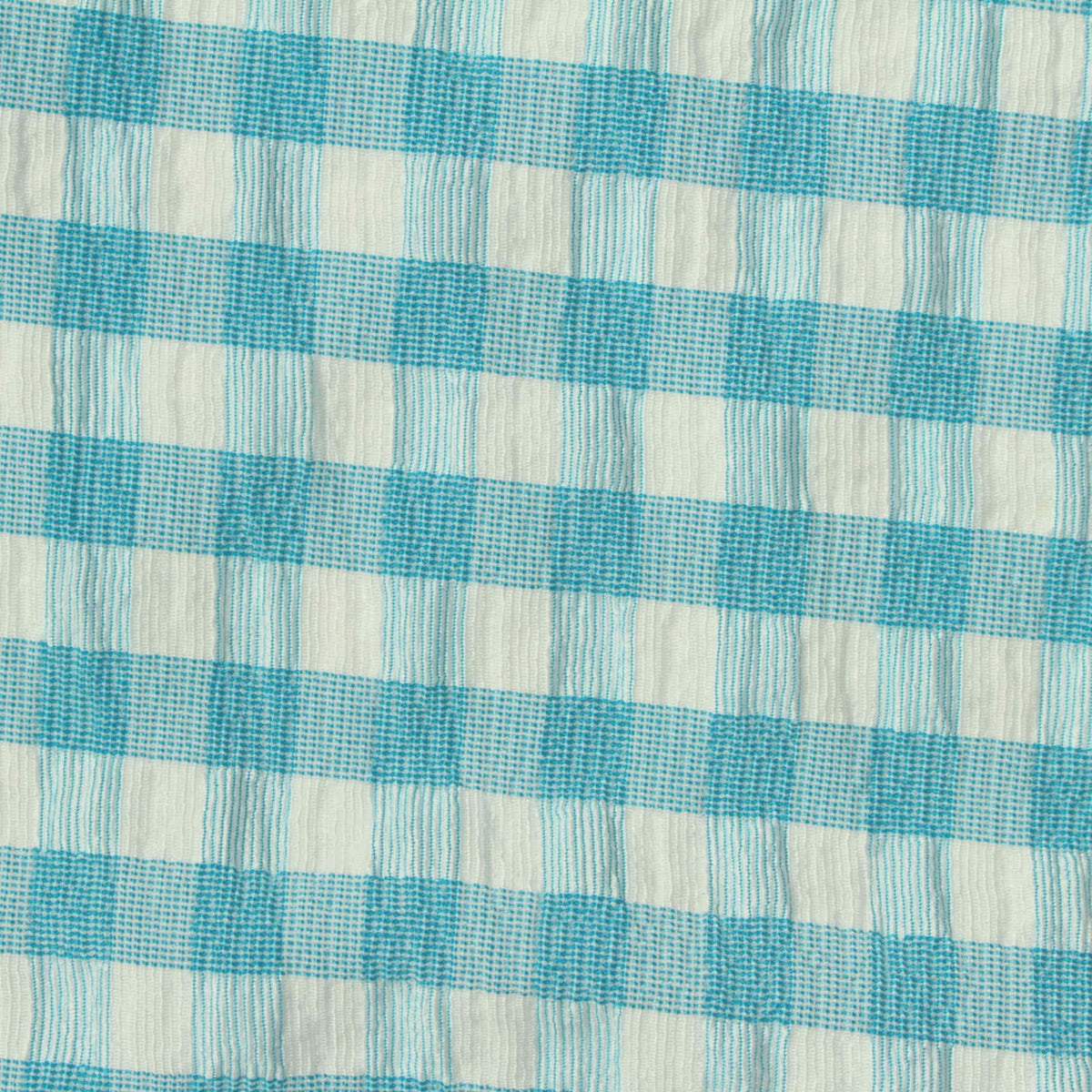 Light Blue Gingham Crepe, Polyester