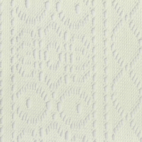 Off-White Eyelet Crepe, Poly-Cotton