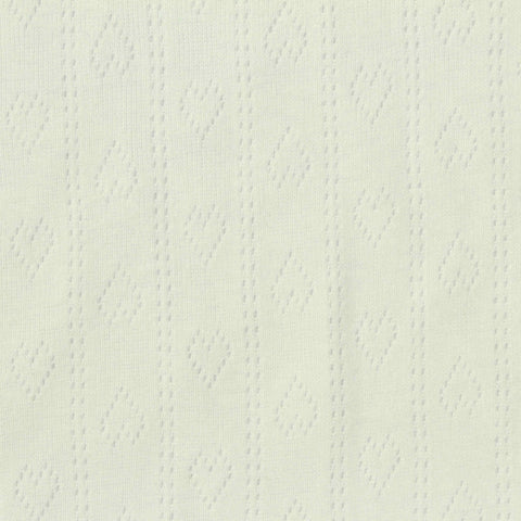 Cream Tone-on-Tone Heart Pointelle Knit, Cotton