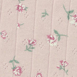 Pink Floral Pointelle Knit, Cotton — texture