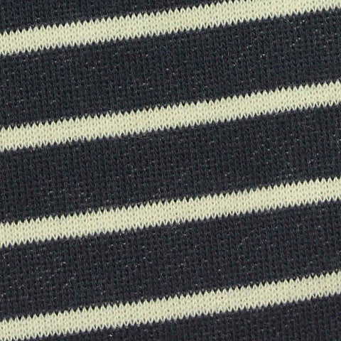 Navy Horizontal-Stripe French Terry, Cotton-Poly, 240 gsm