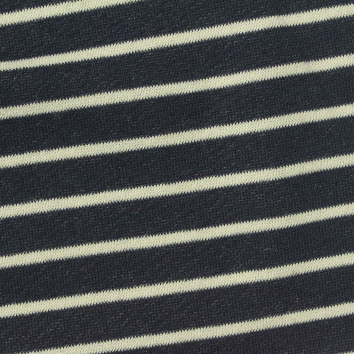 Navy Horizontal-Stripe French Terry, Cotton-Poly, 240 gsm