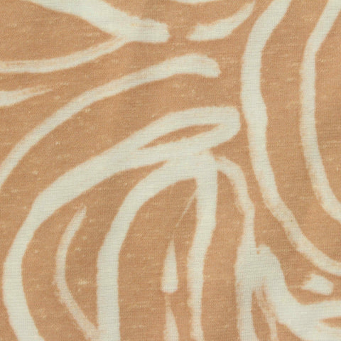 White Wavy-Line Ponte Knit, Poly-Linen