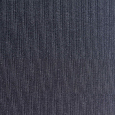Brushed Cotton Viscose Stretch Rib Knit Fabric, 300 gsm, 150 cm — Navy