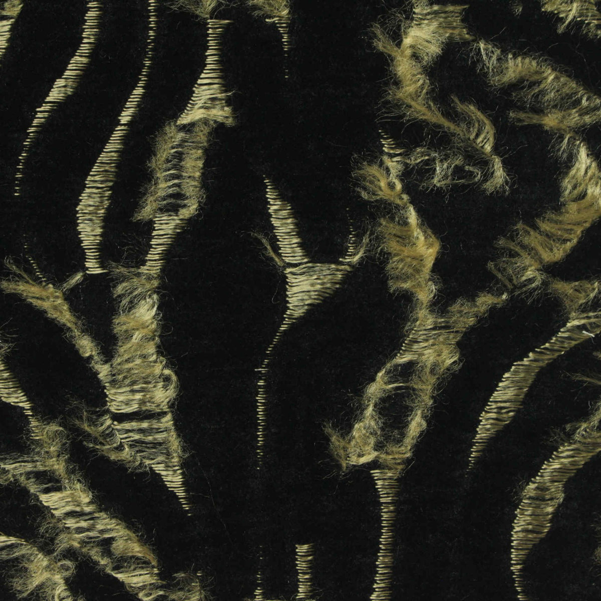 Black Animal Print Chenille, Polyester