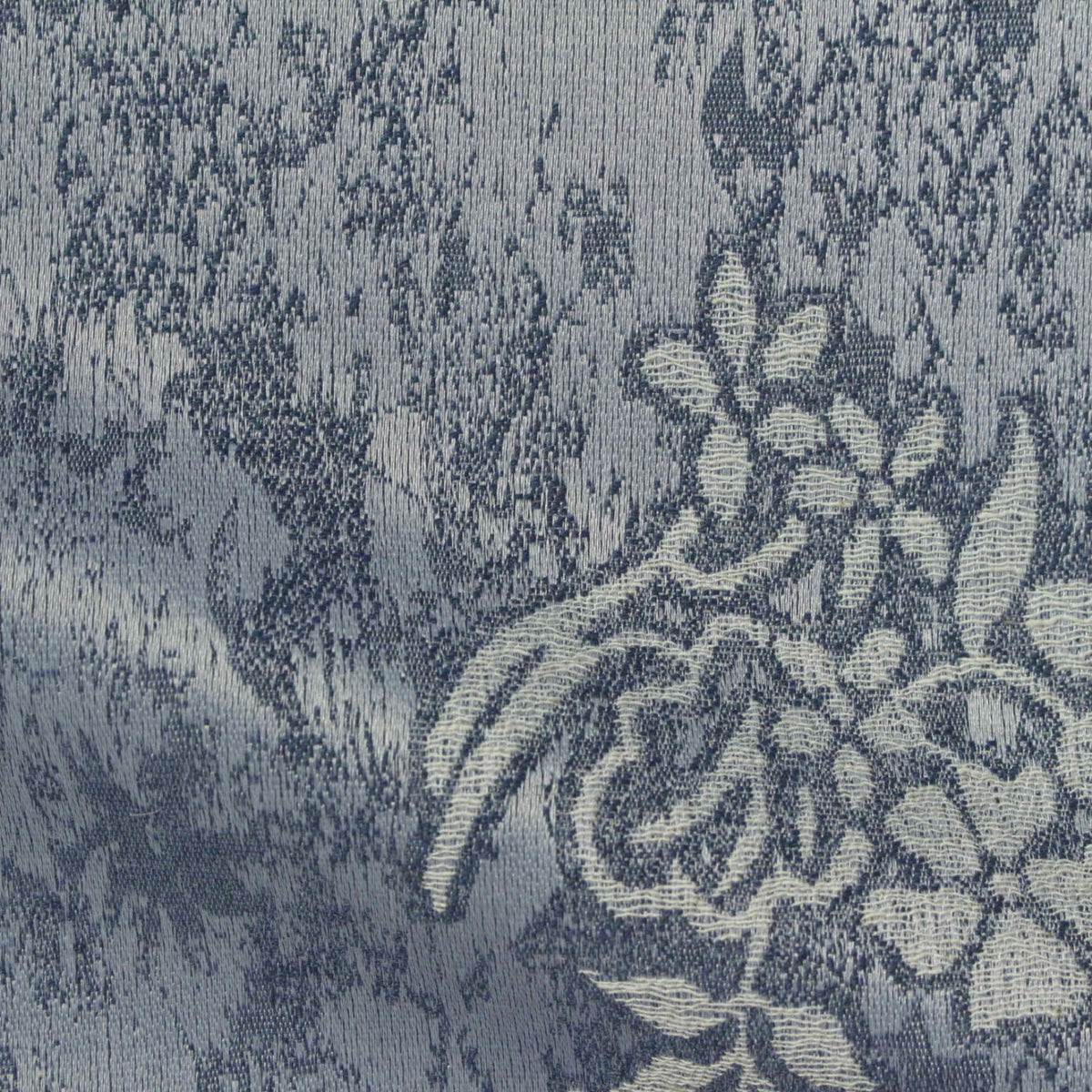 Blue Tone-on-Tone Floral Scuba Knit, Poly-Cotton