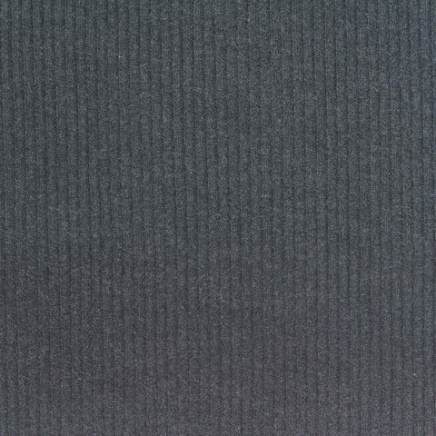 Brushed Polyester Viscose Stretch Rib Knit Fabric, 215 gsm, 130 cm — Grey