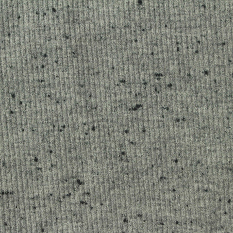 Grey Marl Rib Knit, Polyester, 374 gsm