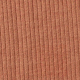 Brushed Polyester Viscose Stretch Rib Knit Fabric, 221 gsm, 134 cm — Brown — texture