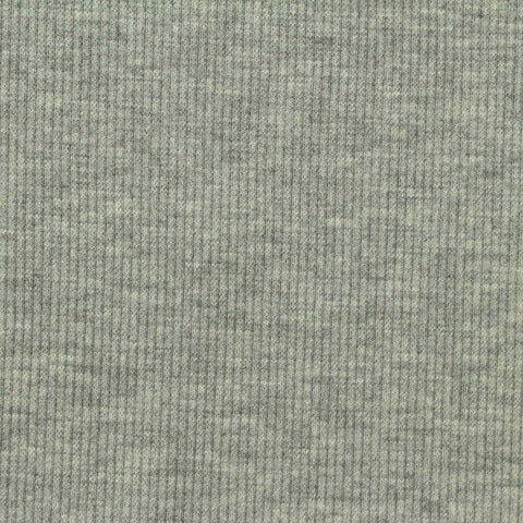 Grey Heather Rib Knit, Poly-Viscose, 258 gsm