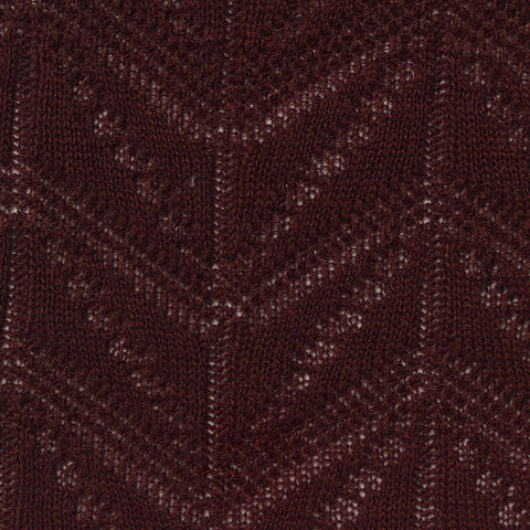 Deep Red Openwork Pointelle Knit, Polyester
