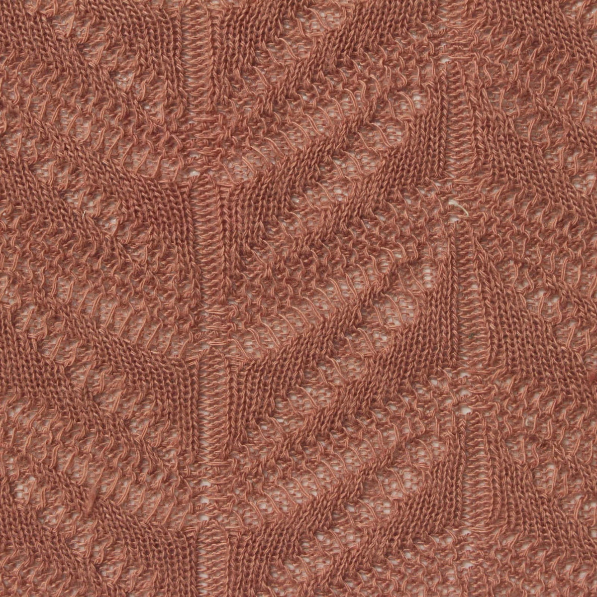 Terracotta Openwork Pointelle Knit, Polyester