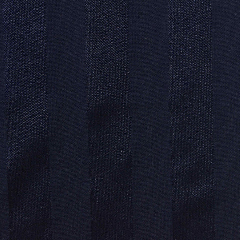 Navy Vertical-Stripe Piqué Knit, Cotton-Poly