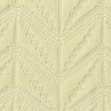 Cream Openwork-Leaf Pointelle Knit, Polyester