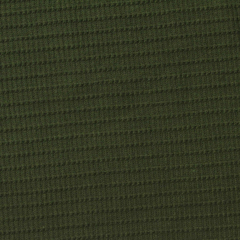 Plaid Cotton Polyester Waffle Knit Fabric, 170 gsm, 160 cm — Green